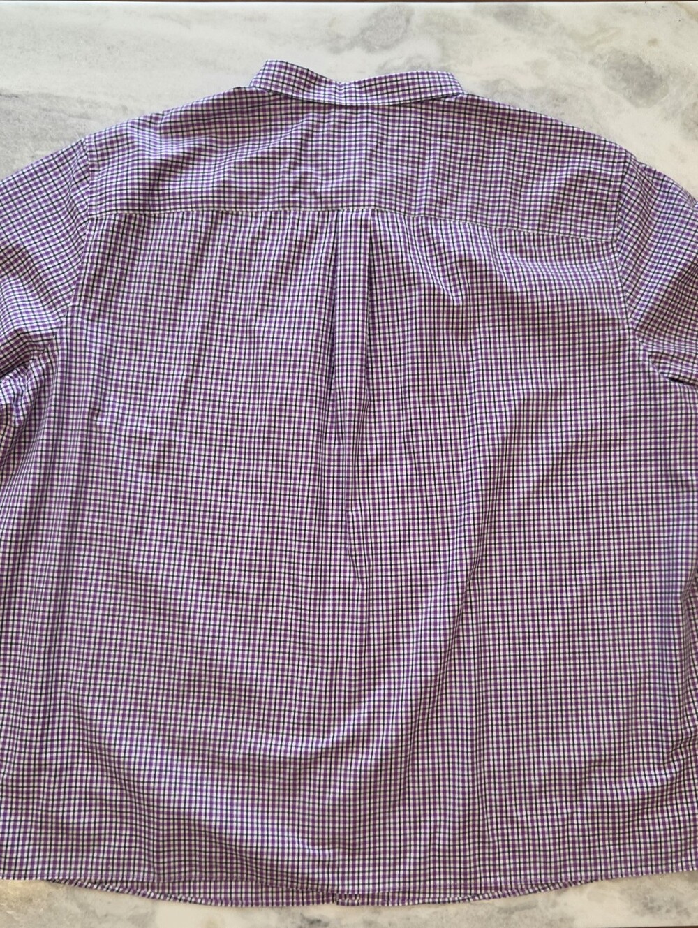 Harbor BAY Men’s Purple Check Button-Down Shirt - 5XLT - Picture 6 of 6